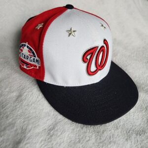 WASHINGTON NATIONALS 7 1/8 FITED HAT NEW ERA ALL STAR RED WHITE BLUE EXC COND